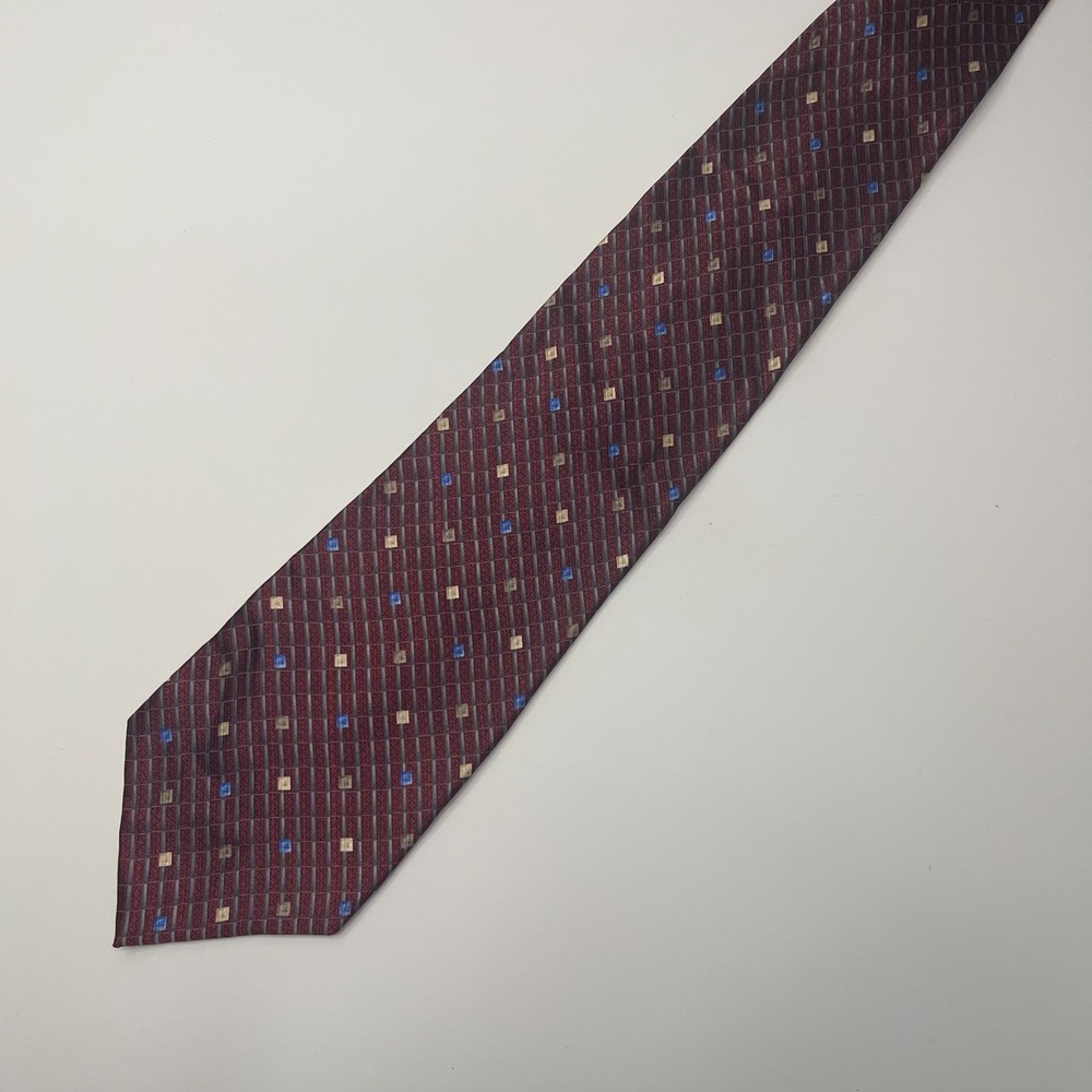 Barrington Men's Silk‎ Burgundy Print Necktie 60" x 4"